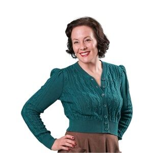 Emmy Design Teal Ice Skater Cardigan